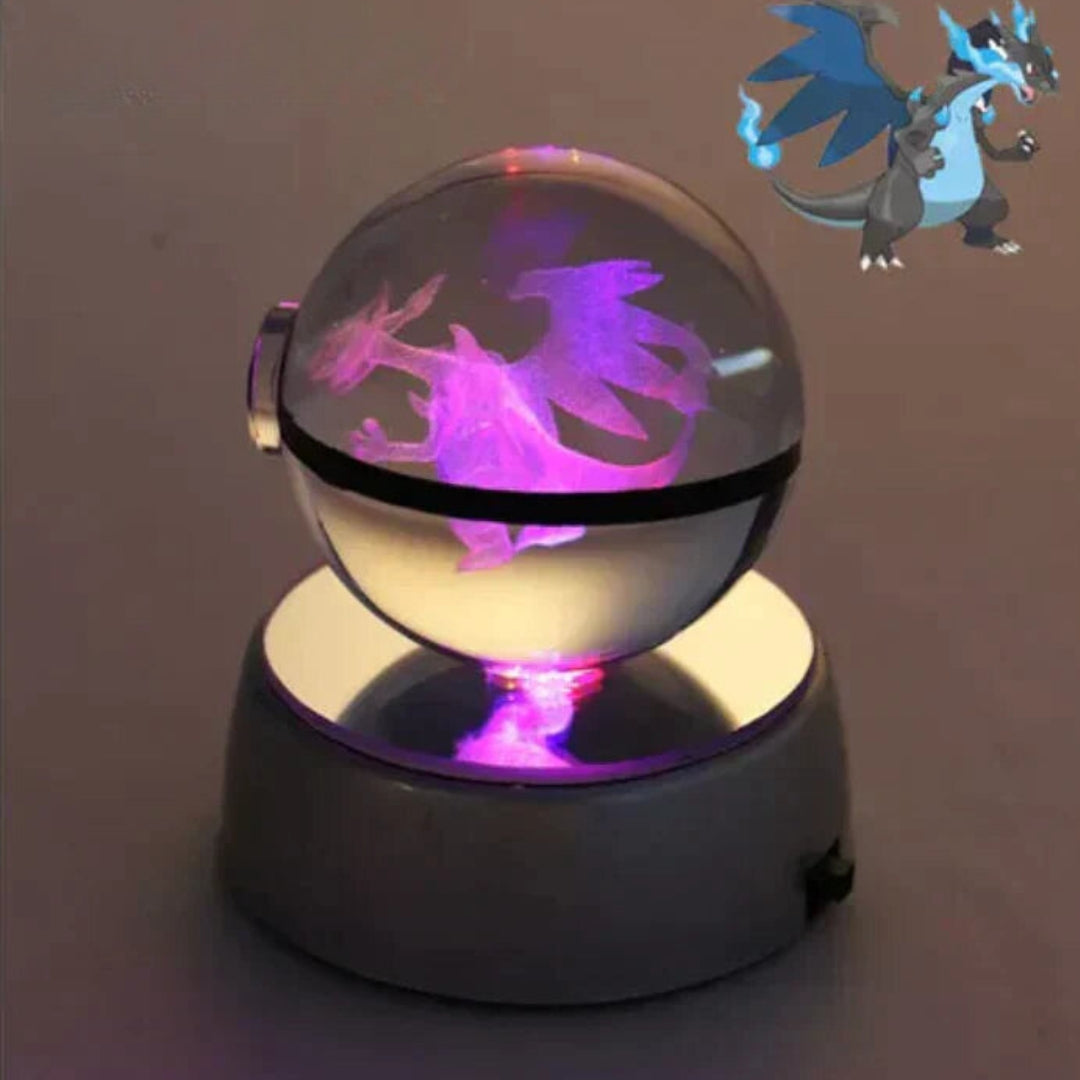 PokéGlow - Kristallkugel Ikonische Pokémon Figuren LED Lampe