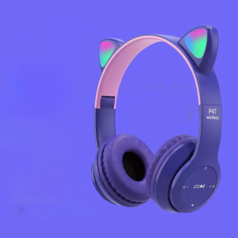 Kabellose LED Katzenohren Kopfhörer mit Bluetooth und eingebauter Mikrofonsteuerung