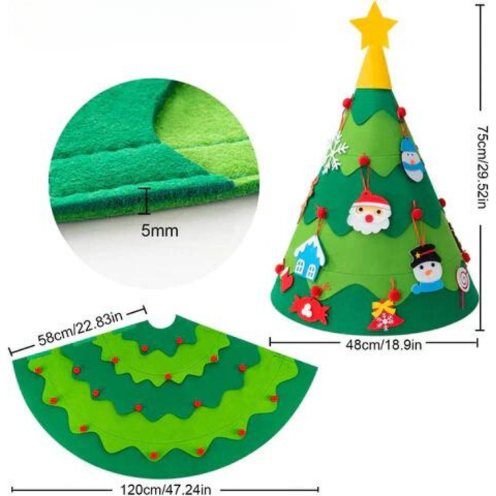 3D Frummies Filz Weihnachtsbaum | Montessori DIY Weihnachtsbaum dekorieren mit Kindern