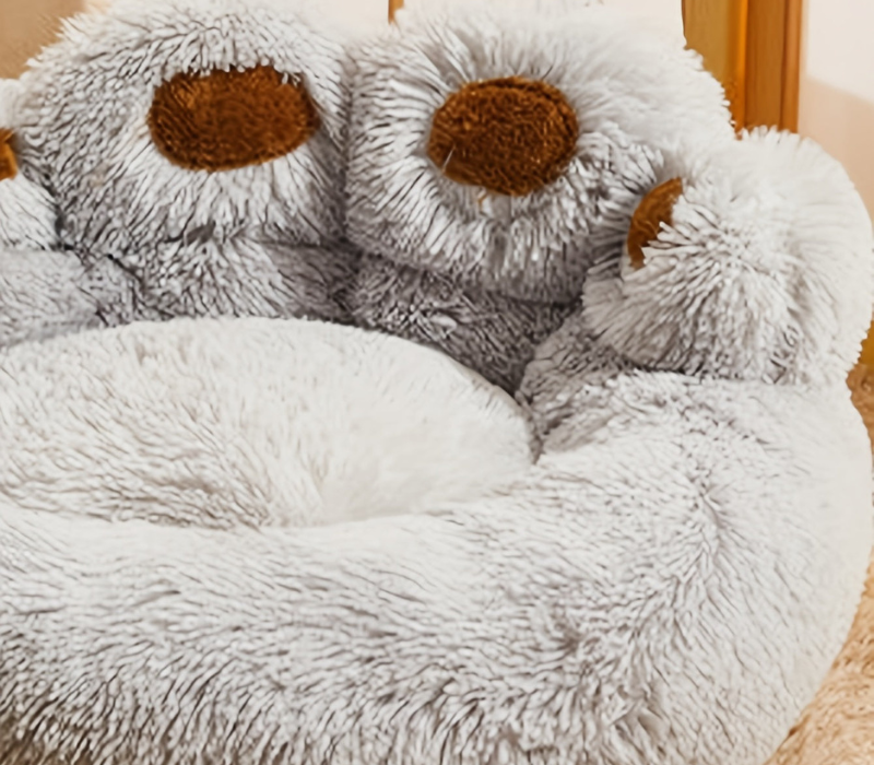 CozyPaw Waschbarer Haustierbett mit Pfotenform-Design