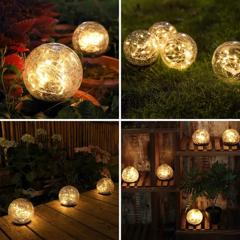 LumaGlow - Solarbetriebene Gartenlampen mit knisternden Glaskugeln