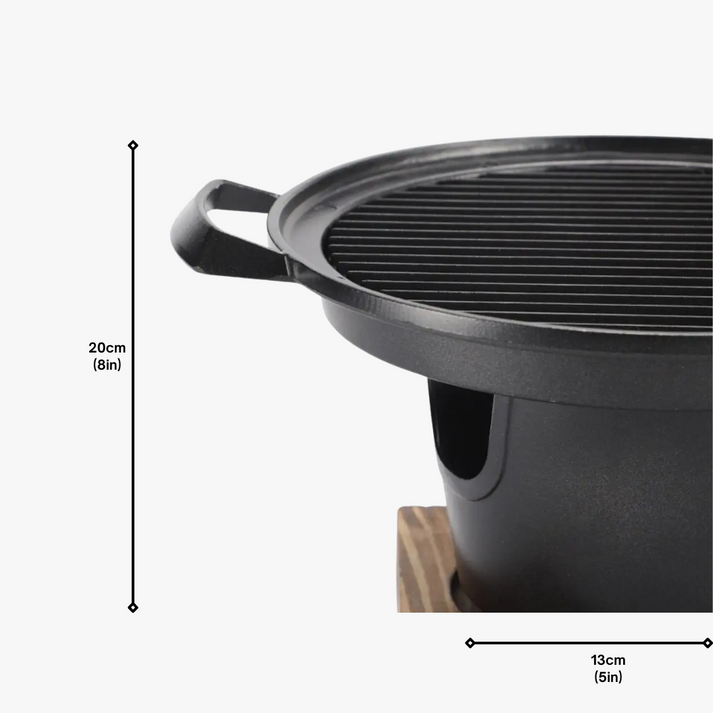GrillMate - Tragbarer Grill mit Holzuntergrund