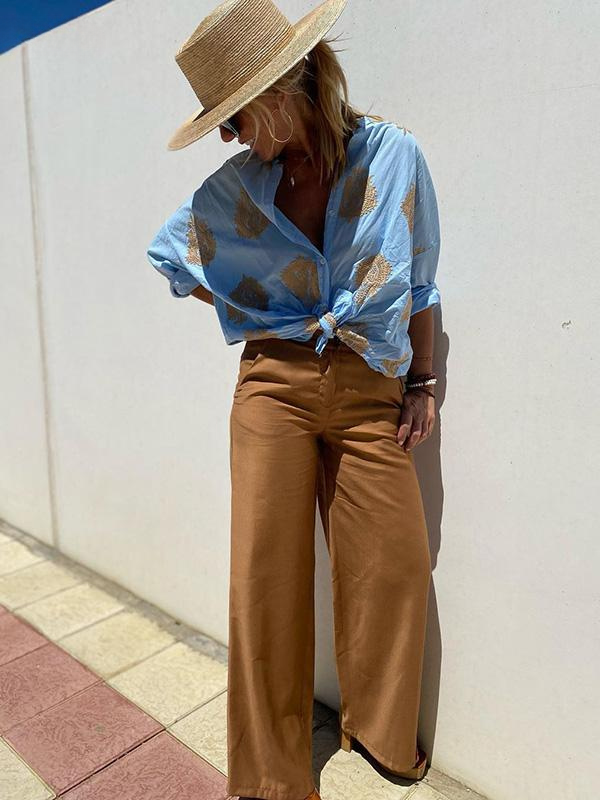 Sofia Puffärmel Bluse mit einzigartigem Druck und stilvollem Design