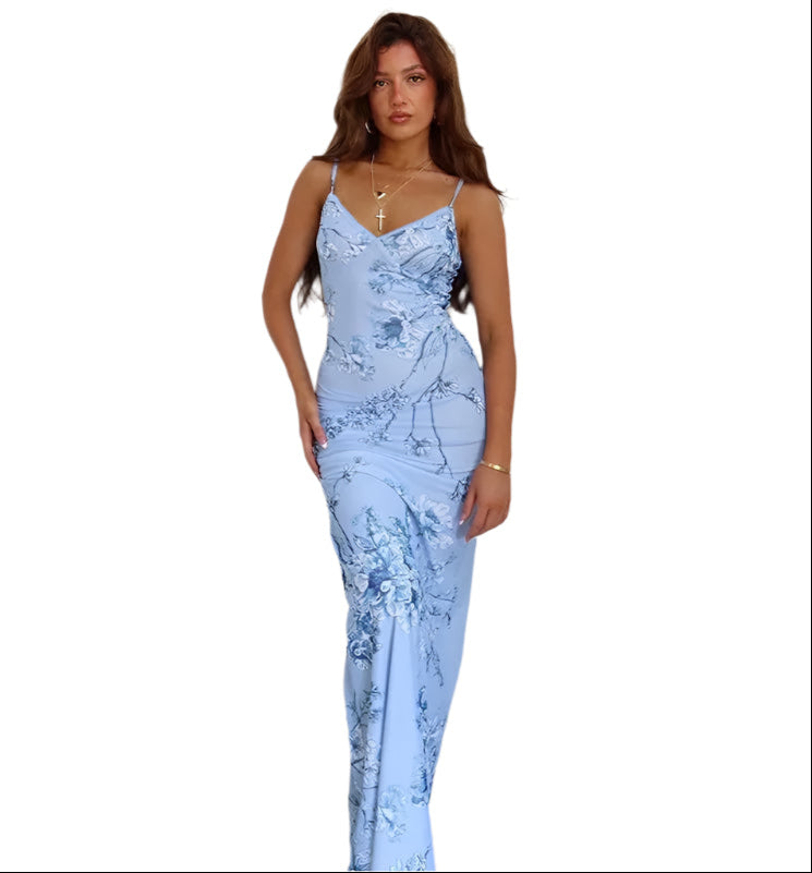 Nessa - Elegantes Blumenkleid mit Spaghettiträgern