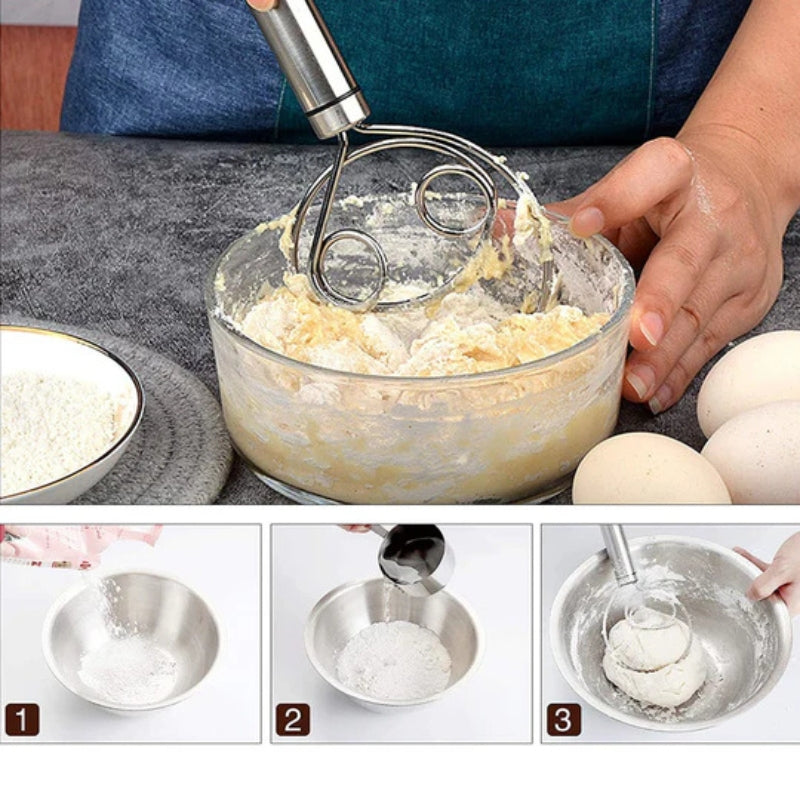 BakeCraft – Professionelles dänisches Teigschneebesen für müheloses Mischen