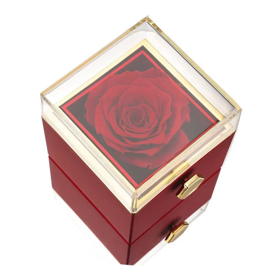 EternaBloom - Geschenkbox mit Halskette und konservierten Rosen in einer Luxusbox