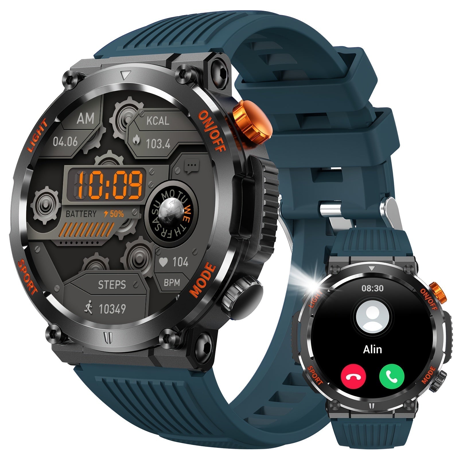 Jack - Wasserdichte Smartwatch mit LED-Taschenlampe und Schlafmonitor