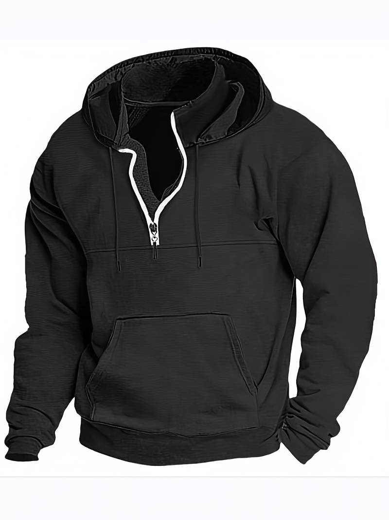 Hans - Hoodie mit halbem Reißverschluss und Taschen