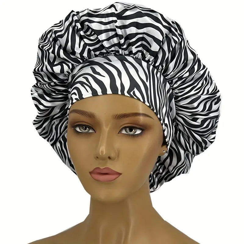 Leopardmusterte Seiden-Schlafmütze für Damen – Weich & Schützend Haube | 1+1 Gratis