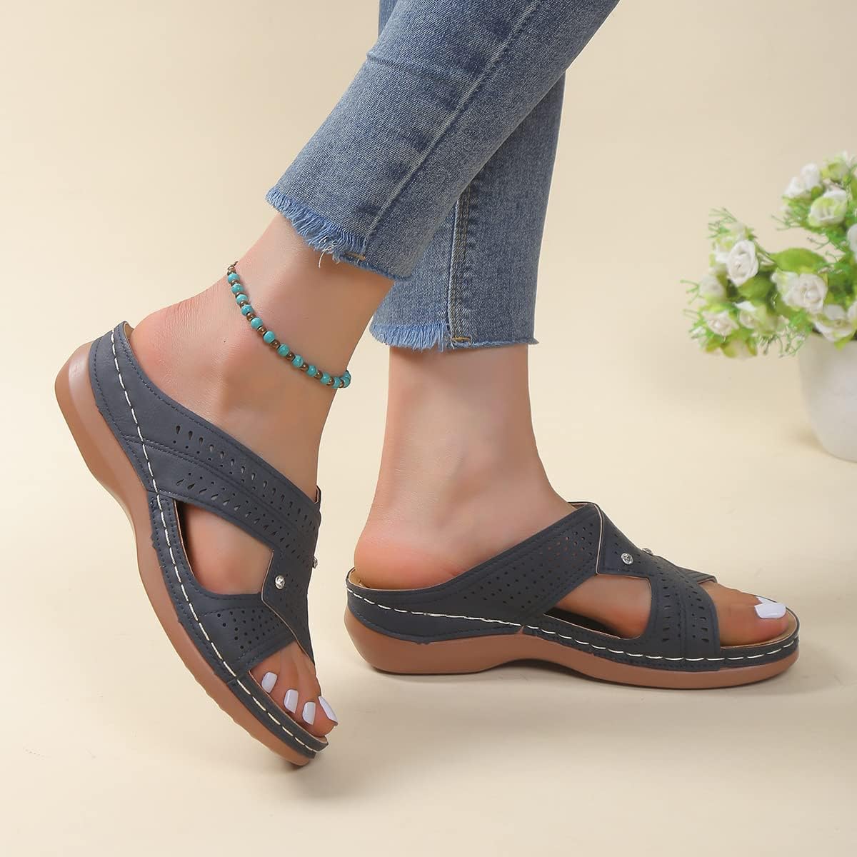 Sadie - Sommerschuhe mit Absatz und verstärkter Zehenpartie