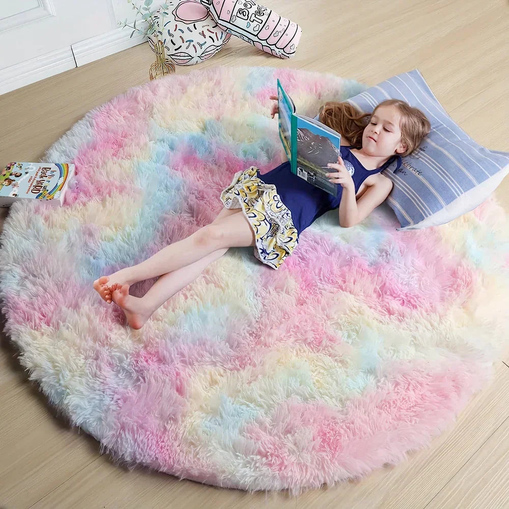 CloudNest - Ultra-weiches und luxuriöses rundes Teppich für ein gemütliches Wohnzimmer