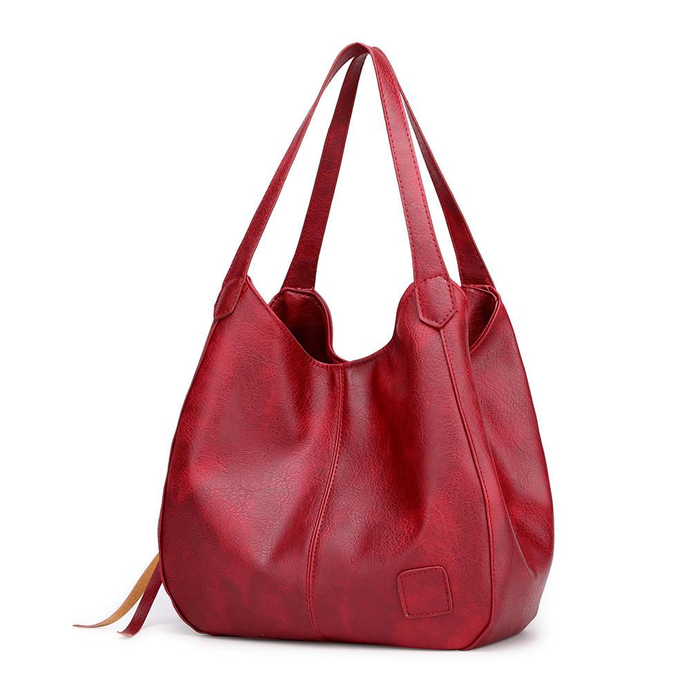 LuxeSlouch – Vegane Slouchy Schultertasche aus Leder