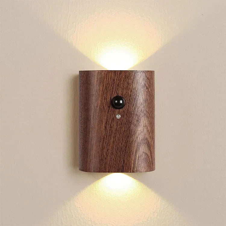 LumaSense - Magnetische Holz-Wandlampe mit Bewegungssensor