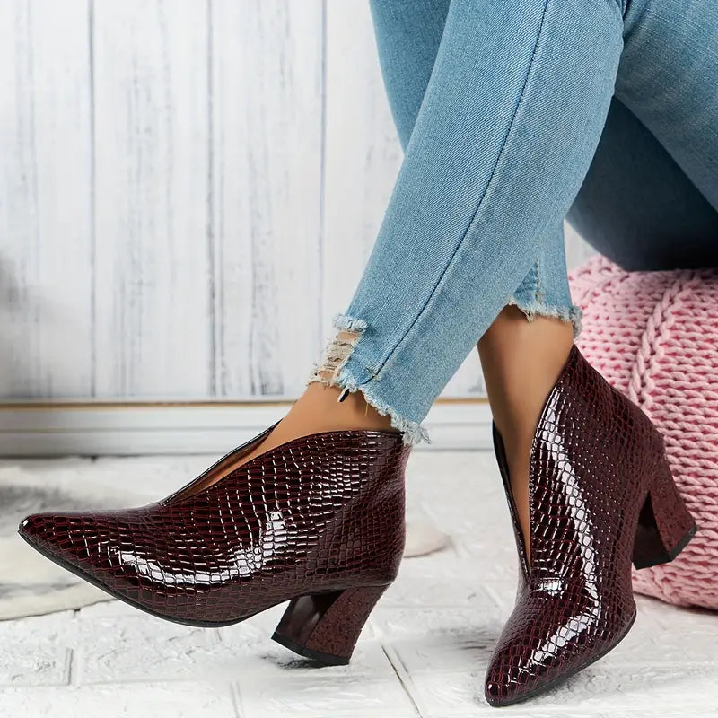 CityBelle Damen Slip-On Stiefel – Elegante Knöchelstiefel für den Alltag