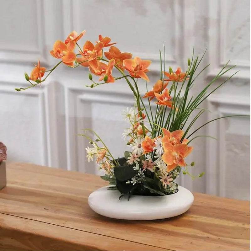 OrchidElegance künstliches Orchideens Arrangement – Realistische Blumen dekoration in einer modernen Vase