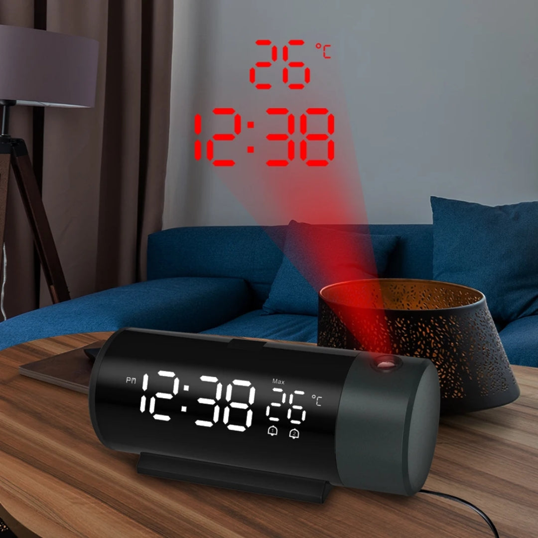 LED-Digitalprojektor-Uhr mit Thermometer