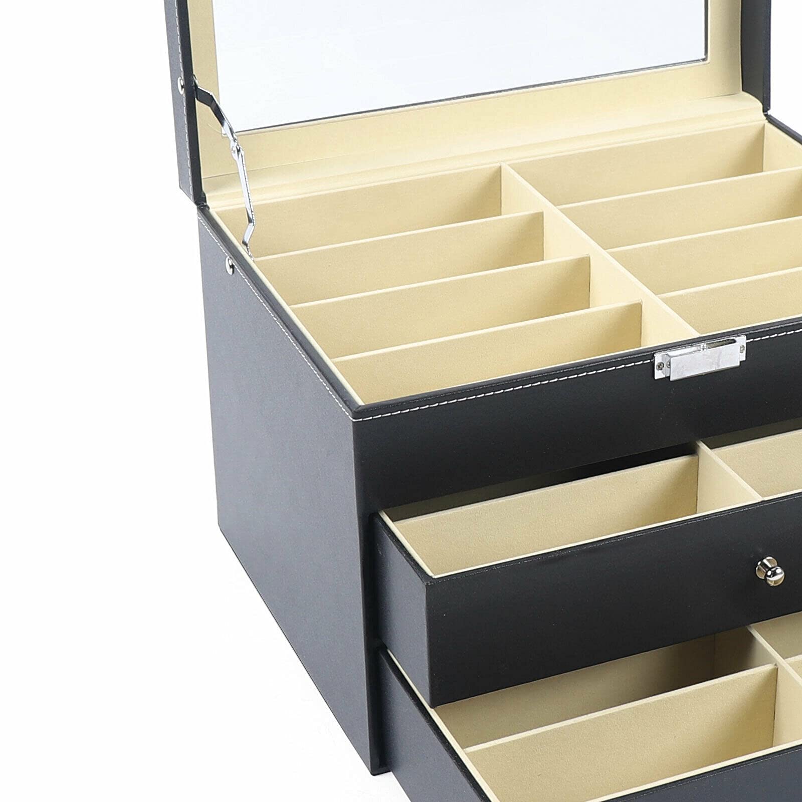 LumeStor Aufbewahrungsbox – Elegantes 3-lagiges Design mit transparenten Fächern