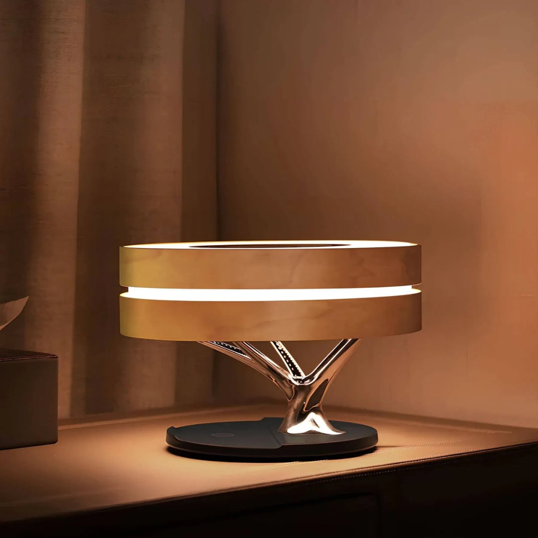 LumiNest LED Tischlampe – Warmes Licht und minimalistisches natürliches Design