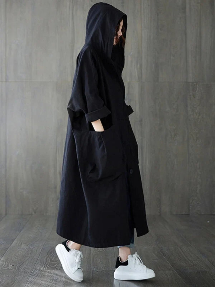 Sofie Let Trenchcoat mit Kapuze und Knopfschluss für Damen