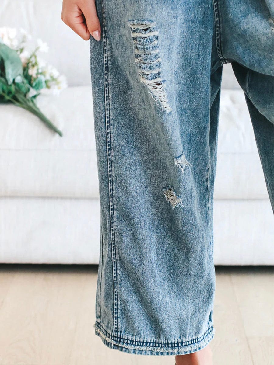 Olivia Ärmelloser Lockerer Denim-Overall