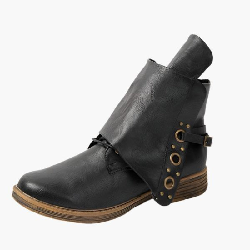 Erik Klassische Rutschesichere Stiefeletten aus PU-Leder mit Reißverschluss für Damen