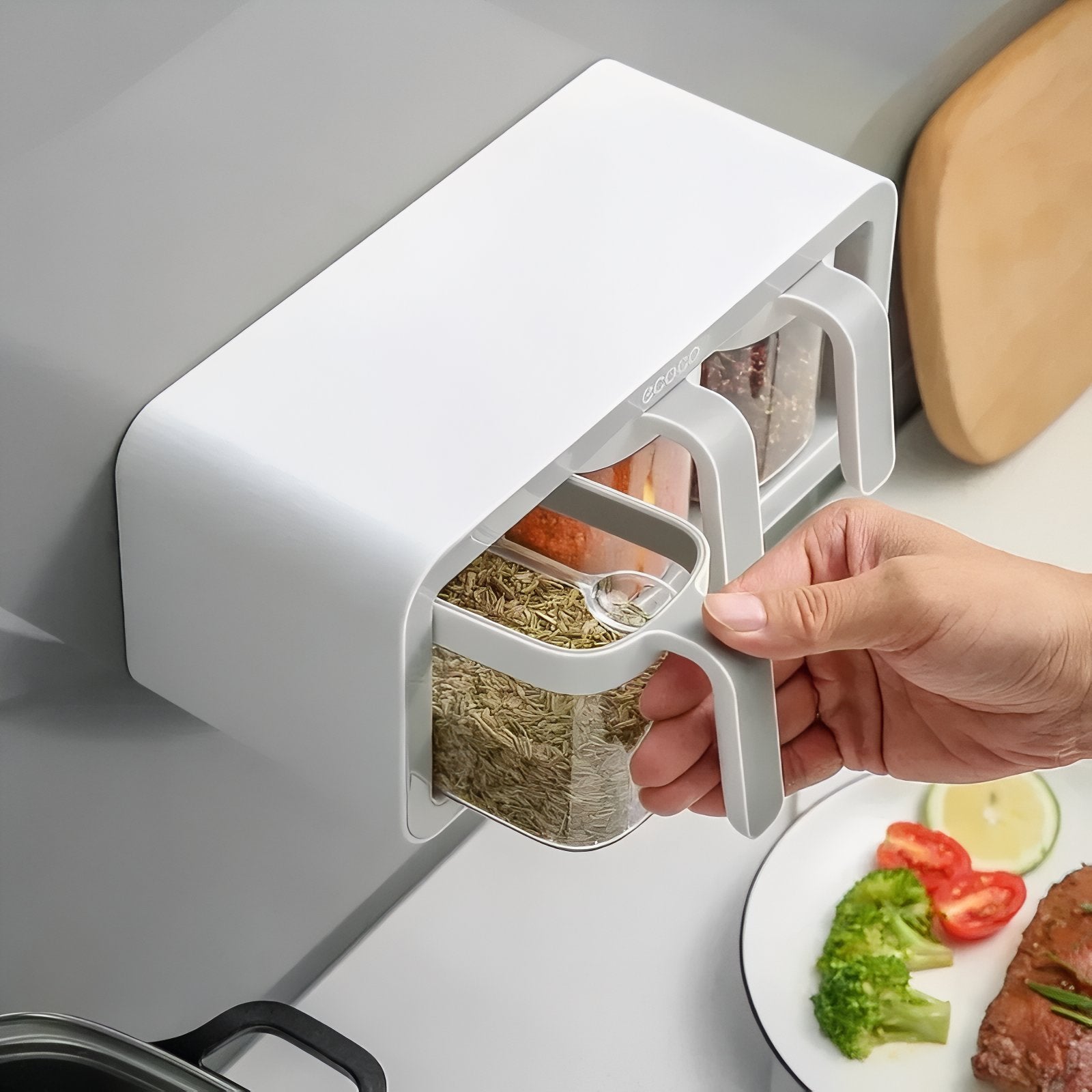 SpiceStack - Klar stapelbare Gewürzbehälter
