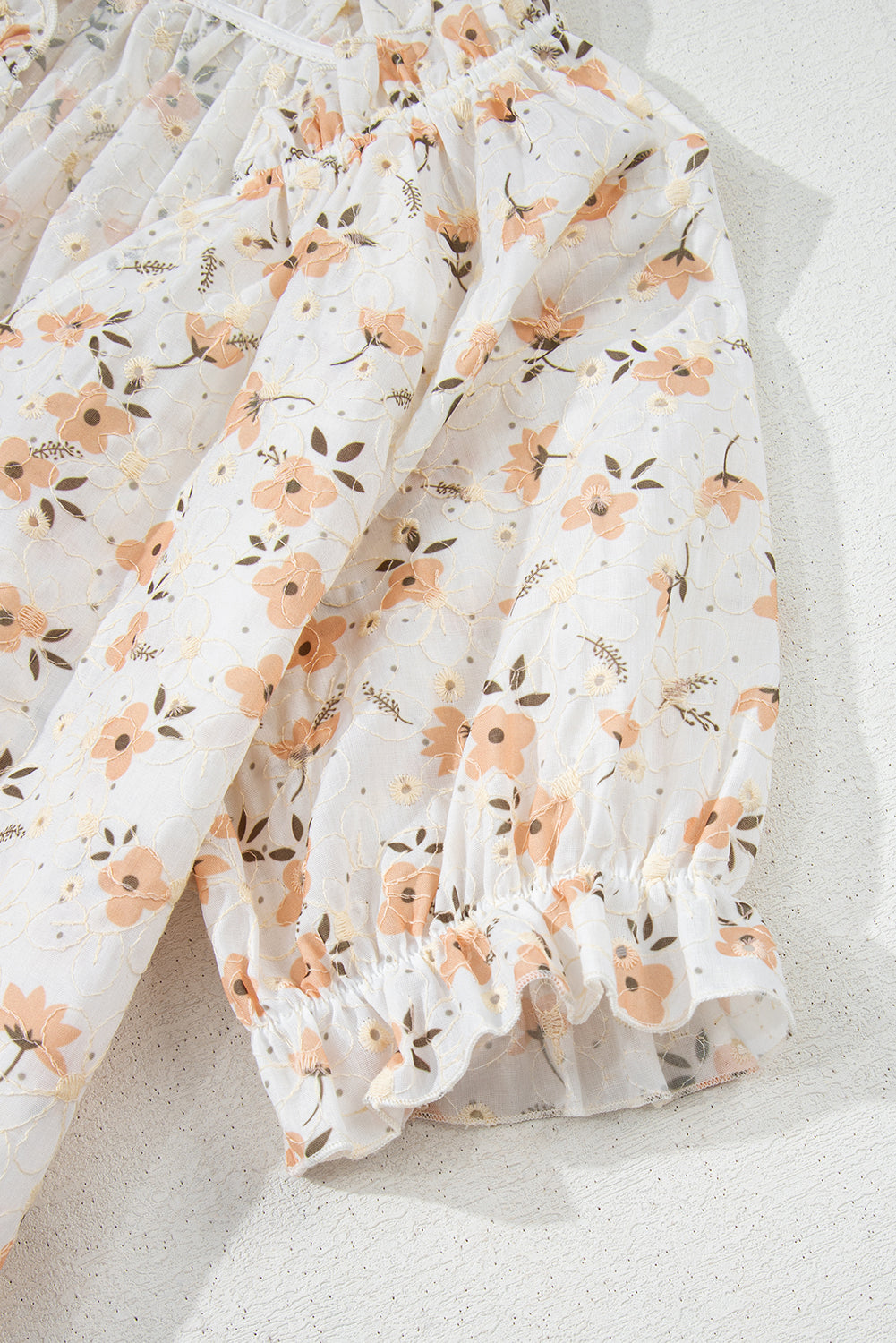 Monica - Vintage-inspirierte Blumenbluse mit Puffärmeln