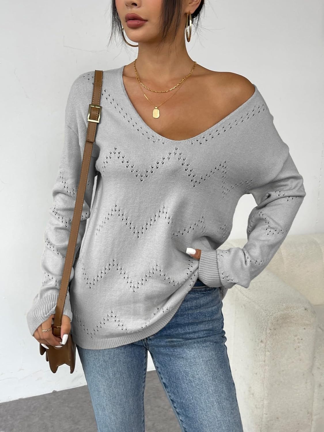 Emma Off Shoulder Crochet Pullover