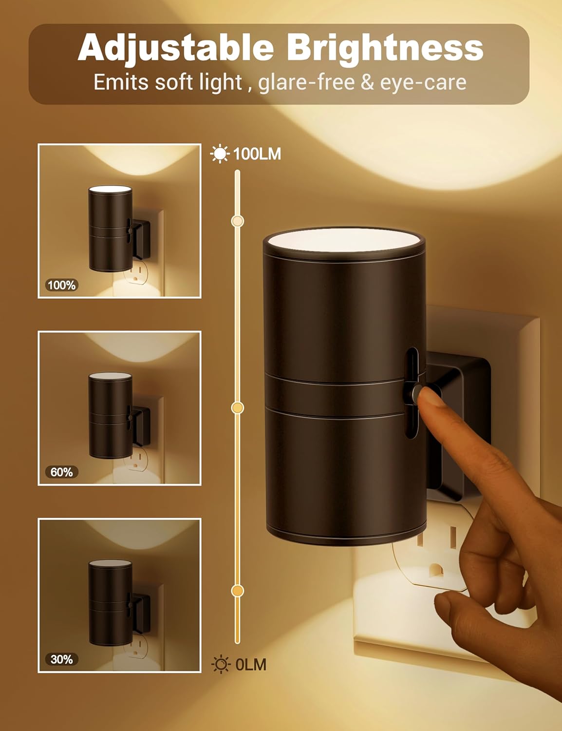 LumiGlow Dimmbare LED Nachttischlampe