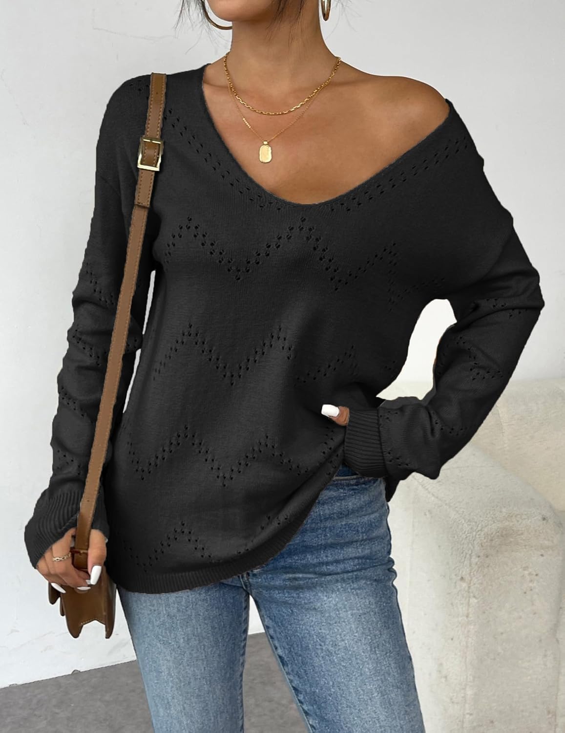 Emma Off Shoulder Crochet Pullover