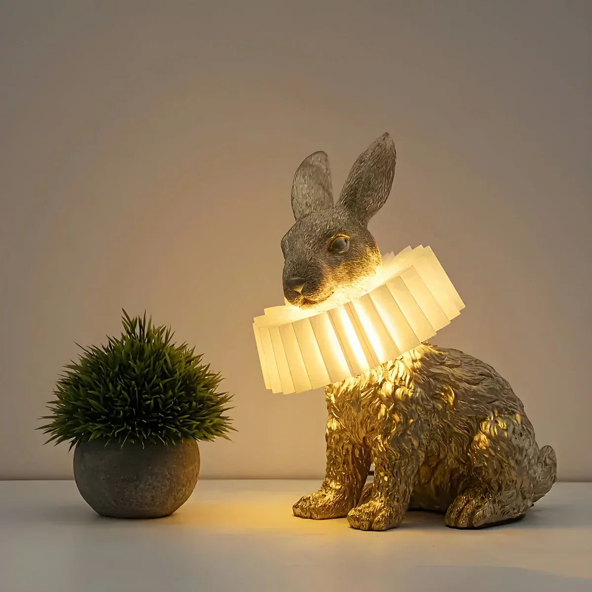 RabbitGleam - Künstlerische Moderne Kaninchen Tischlampe