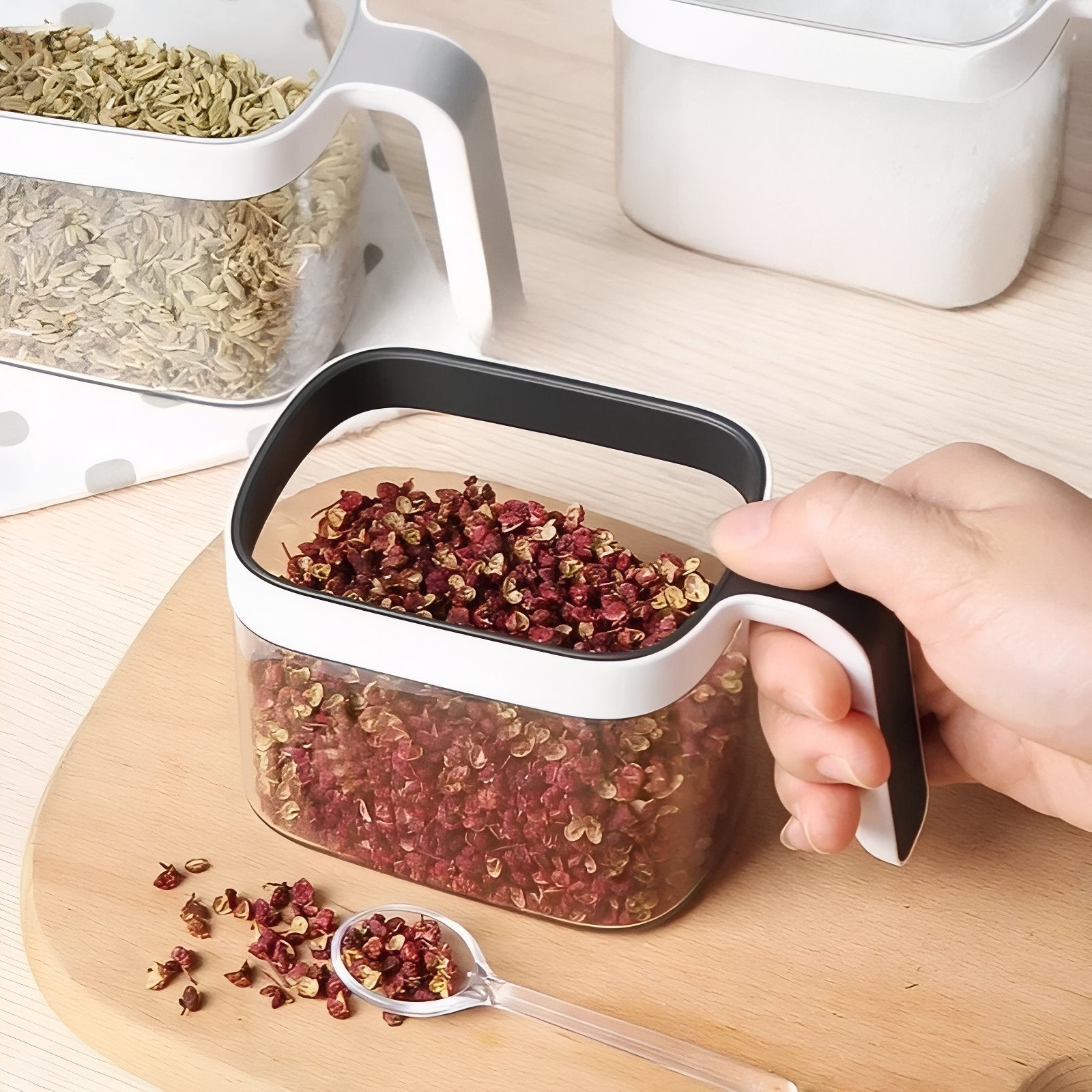SpiceStack - Klar stapelbare Gewürzbehälter