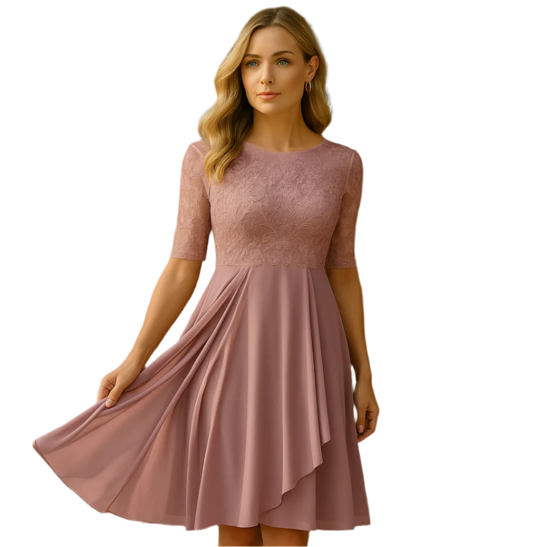 Lässiges 3/4-Ärmel Mini-Kleid für Frauen – Komfortabel und Stilvoll