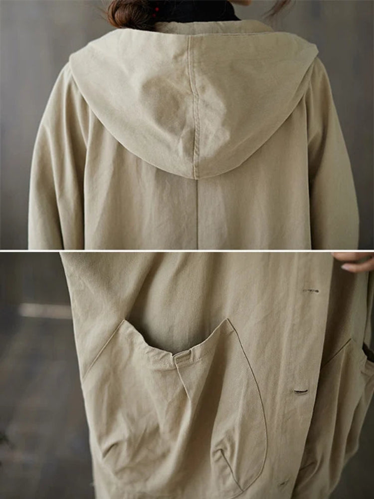 Sofie Let Trenchcoat mit Kapuze und Knopfschluss für Damen