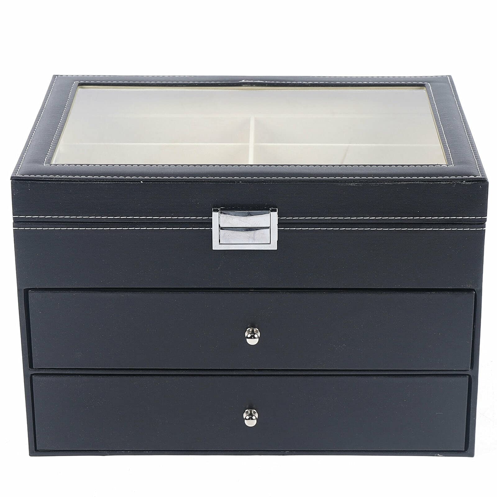 LumeStor Aufbewahrungsbox – Elegantes 3-lagiges Design mit transparenten Fächern