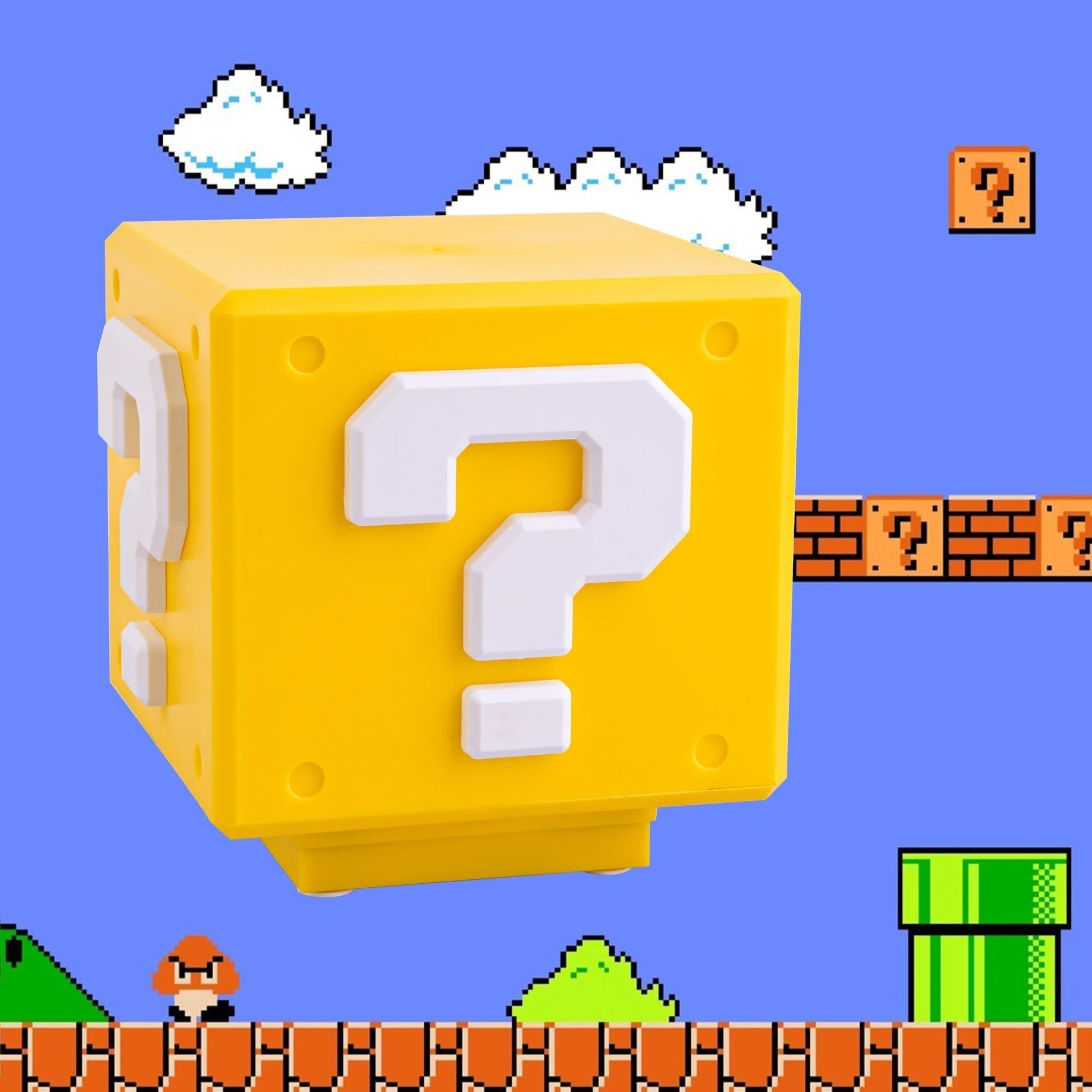 Power-Up Block Nachtlampe - Super Mario-inspirierte Spieldekoration