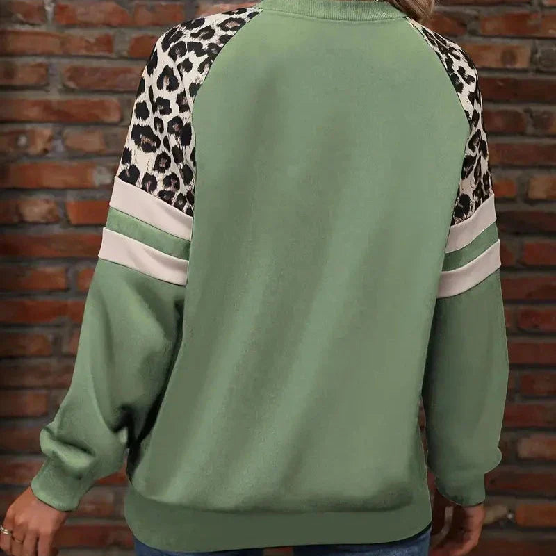 Luna Lässiges Langarm-Sweatshirt mit Leopardenmuster