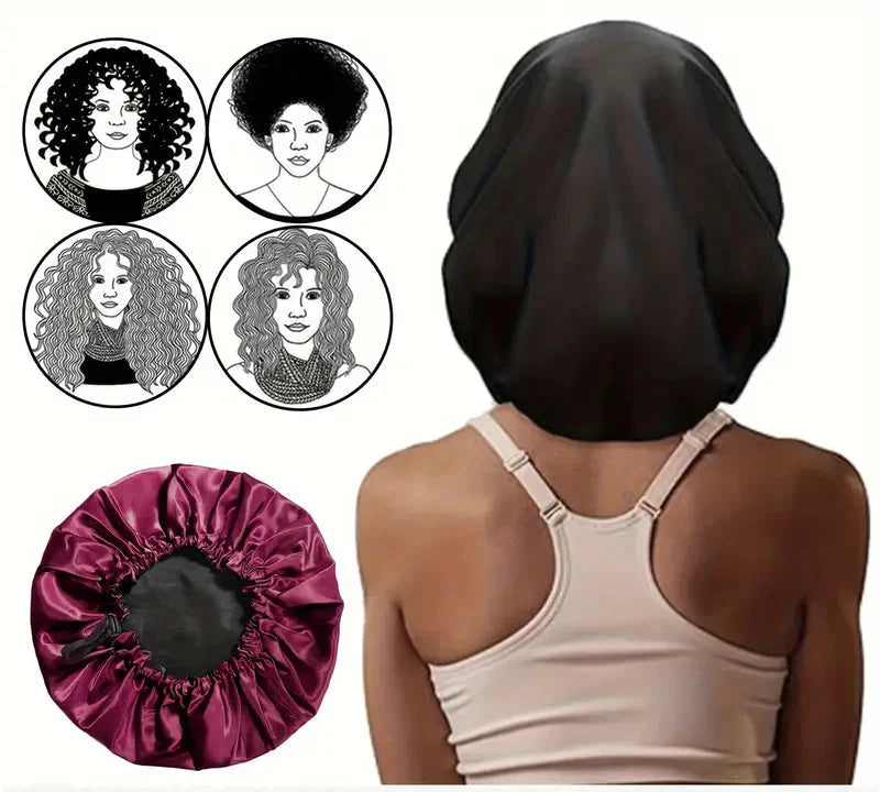 Sienna Satin Schlafhaube – Wendbar & Verstellbar Schlaf-Turban |1+1 Gratis