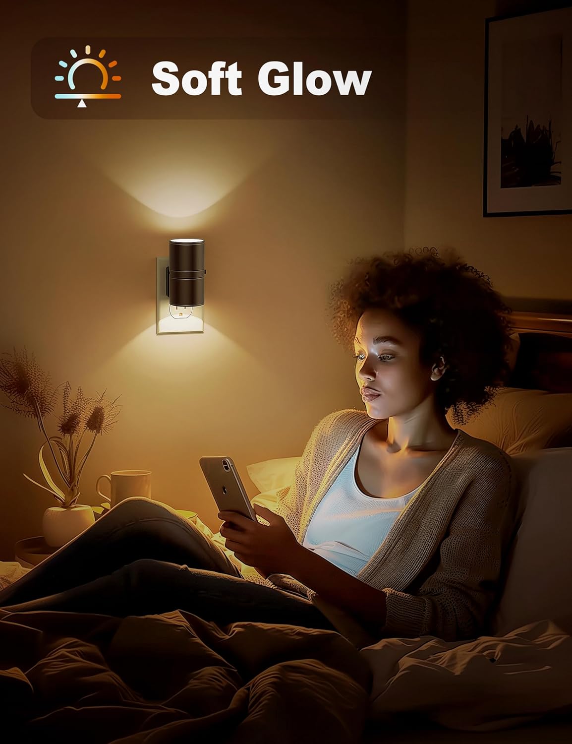 LumiGlow Dimmbare LED Nachttischlampe