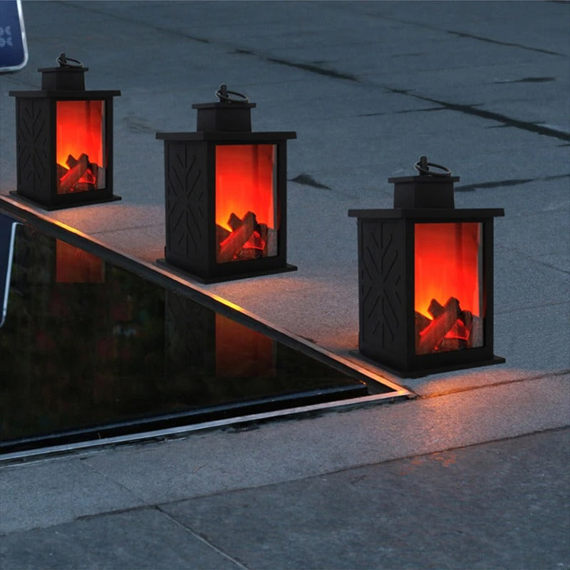 Flammenlose Feuer realistische Laterne Lampe