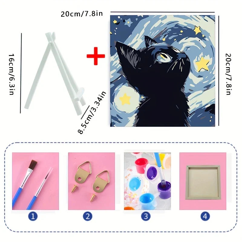 ColorMuse DIY Katzenmalset – Ölfarben nach Zahl Set für Entspannung und kreative Gestaltung
