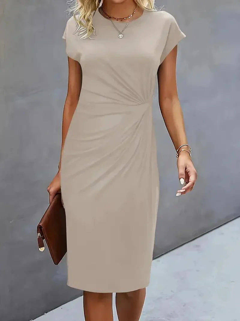 Emilia Kleine Kleid mit Rundhalsausschnitt – Elegante und Zeitlose Passform