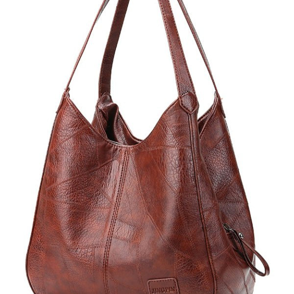 LuxeSlouch – Vegane Slouchy Schultertasche aus Leder