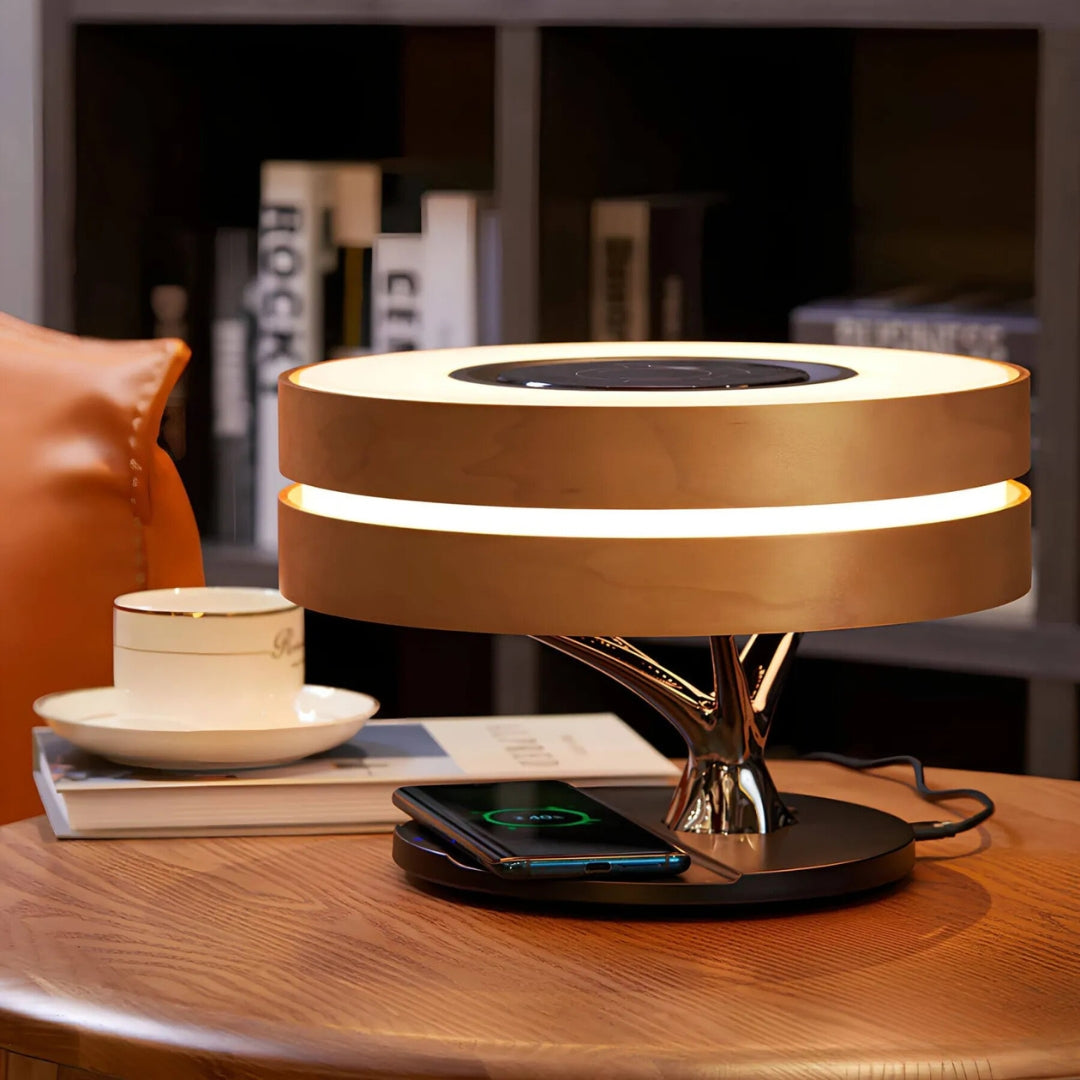 LumiNest LED Tischlampe – Warmes Licht und minimalistisches natürliches Design
