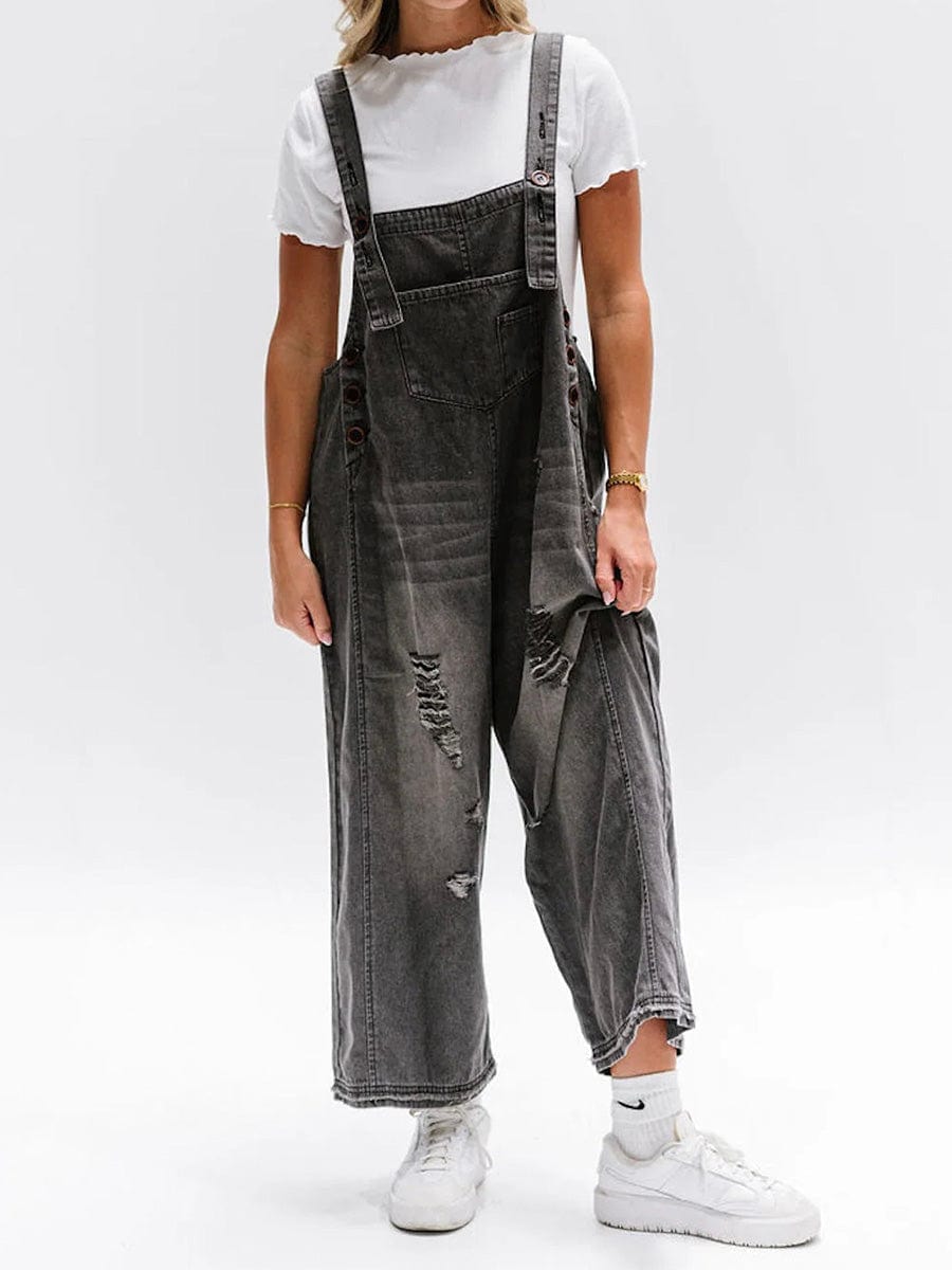 Olivia Ärmelloser Lockerer Denim-Overall