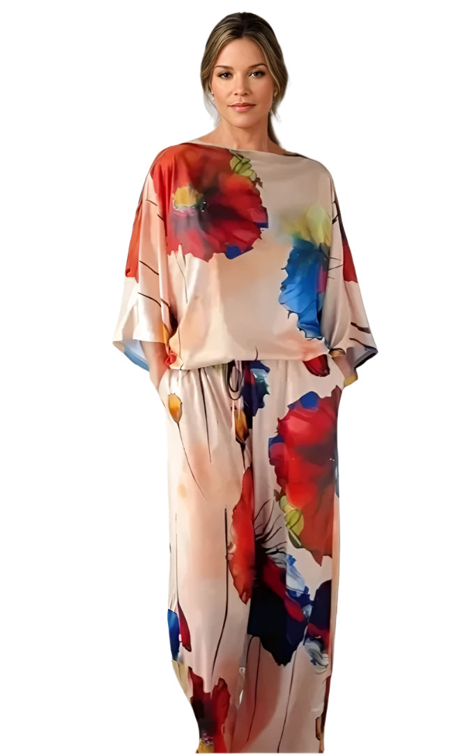 Geldy - Gestreifter Oversize-Top mit weiten Beinen und Hose