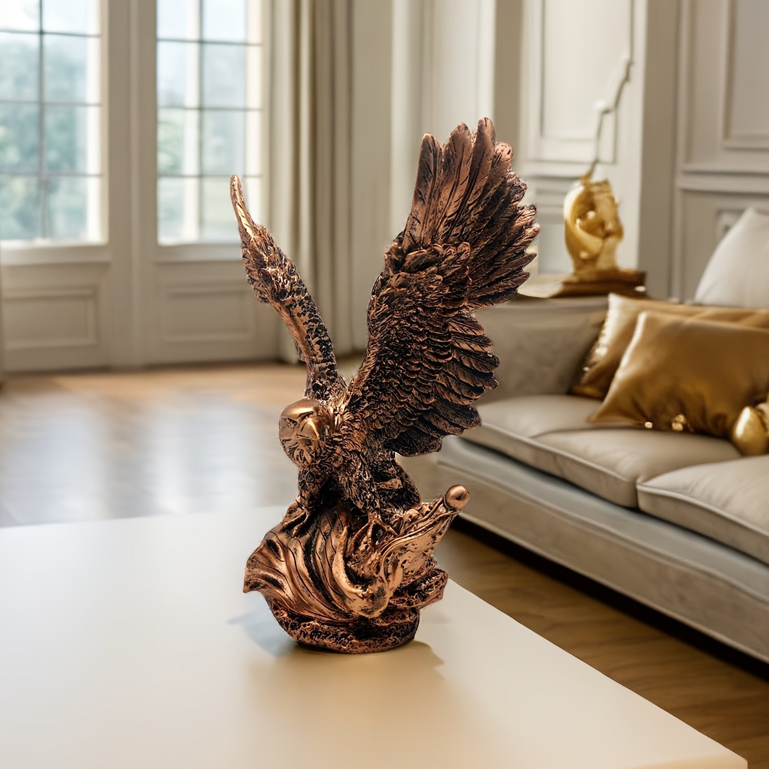 AeroGlide Majestätischer Adler Statue – Beeindruckende Dekoration mit Ausgebreiteten Flügeln