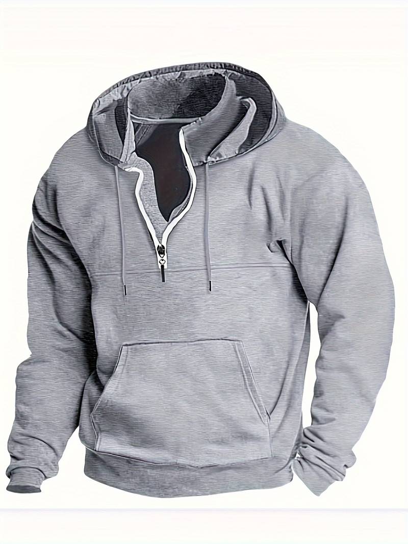 Hans - Hoodie mit halbem Reißverschluss und Taschen