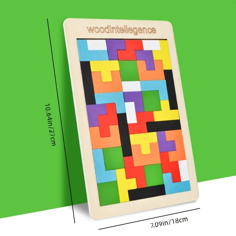 BrightBlocks 3D-Holz Tangram Puzzle für Kinder – STEM Geisteswringer