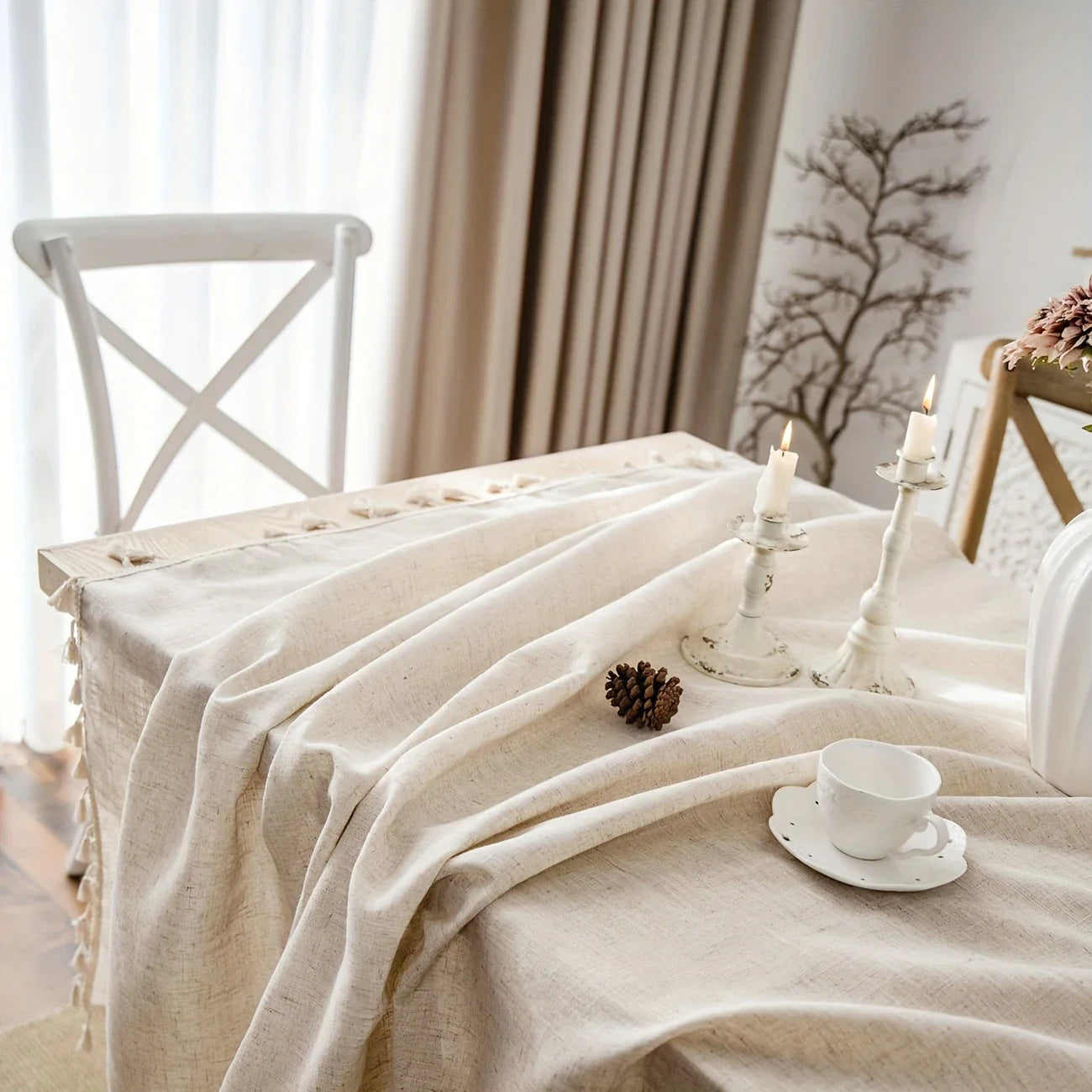 Elegante Gummisohle mit Quasten – wasser-, öl- und fleckenbeständig, waschbar